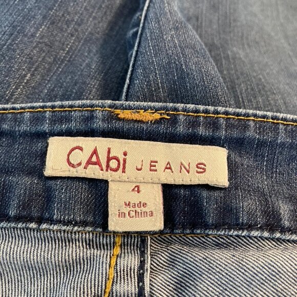 Cabi Jeans Capris Denim Mid-Rise Cotton Blend Stretch 5 Pockets Blue SZ 4 - Picture 7 of 9